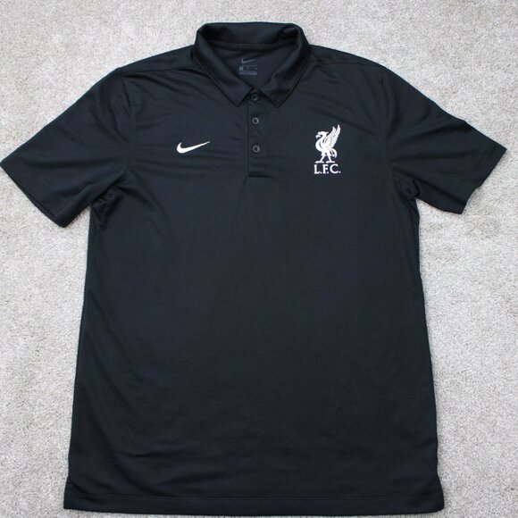 Nike LFC Victory Polo Shirt Mens Medium Black Liverpool FC Soccer/Football S/S - Picture 1 of 14